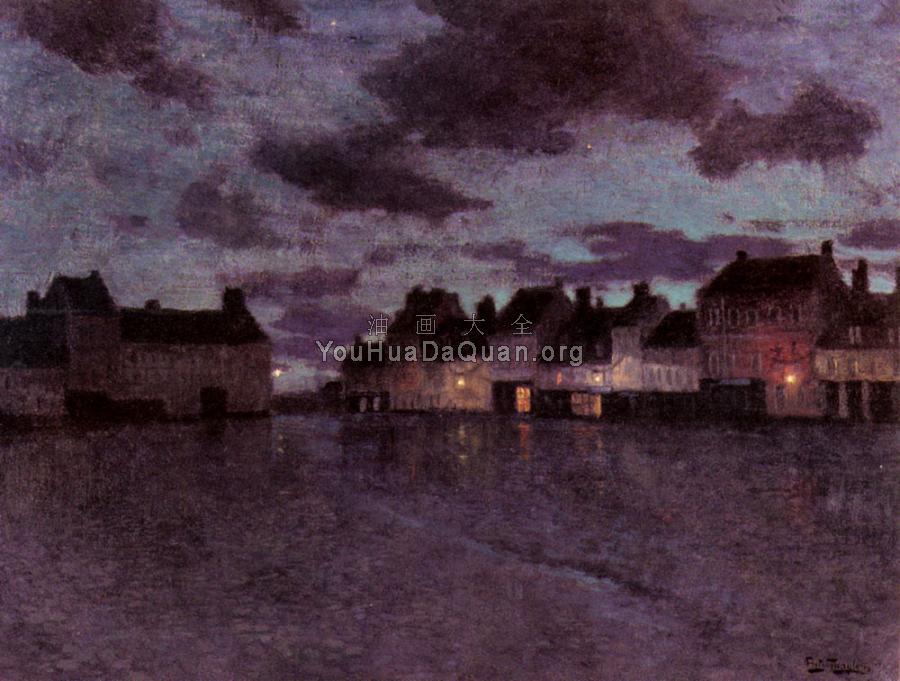 Marketplace In France, After A Rainstorm - 弗里茨·陶洛